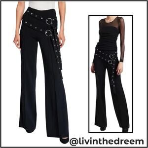 CINQ A SEPT Jessi Long Flare Pants with Double Belt $425